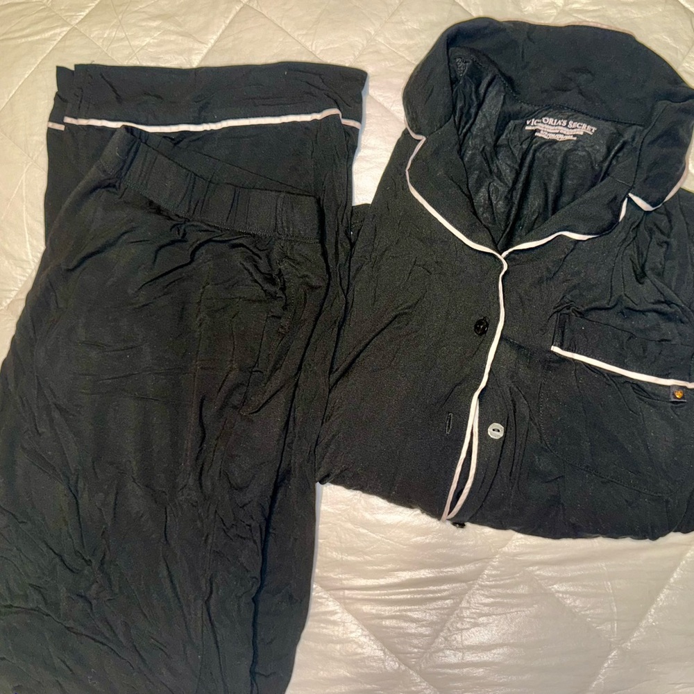 Victoria's Secret Black Loungewear with White Accents
